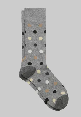 JoS. A. Bank Men's Dot Socks, Grey, Mid Calf