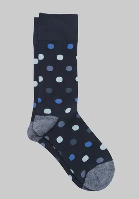 JoS. A. Bank Men's Dot Socks, Navy, Mid Calf