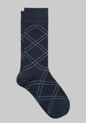 JoS. A. Bank Men's Diamond Socks, Navy, Mid Calf