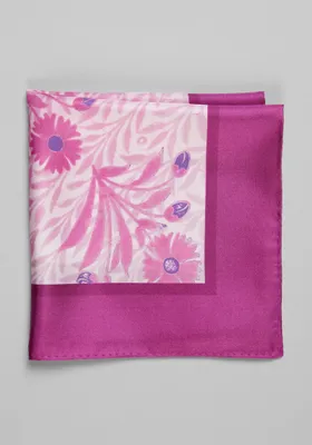 JoS. A. Bank Men's Tile Floral Watercolor Pocket Square, Pink, One Size