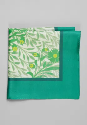 JoS. A. Bank Men's Tile Floral Watercolor Pocket Square, Green, One Size