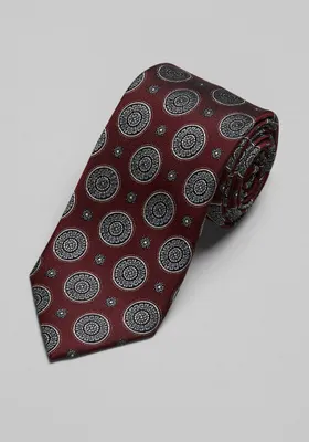 JoS. A. Bank Men's Traveler Collection Medallion Tie, Red, One Size
