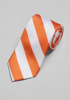 JoS. A. Bank Men's Traveler Collection Stripe Tie, Orange, One Size