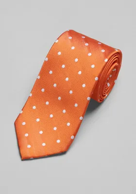 JoS. A. Bank Men's Traveler Collection Dot Tie, Orange, One Size