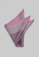 Men's Mini Medallion Pocket Square, Pink, One Size