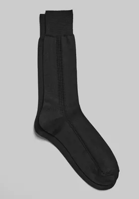 JoS. A. Bank Men's Tuxedo Textured Socks, Black, Mid Calf