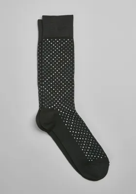 JoS. A. Bank Men's Dotted Diamond Socks, Grey, Mid Calf