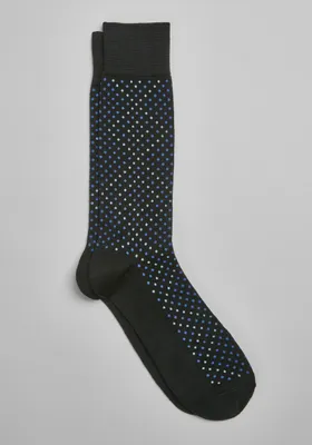 JoS. A. Bank Men's Dotted Diamond Socks, Blue, Mid Calf
