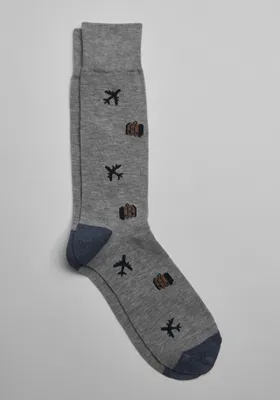JoS. A. Bank Men's Made to Matter Traveler Socks, Light Grey, Mid Calf