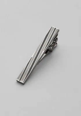 JoS. A. Bank Men's Stripe & Dash Tie Bar, Metal Silver, One Size