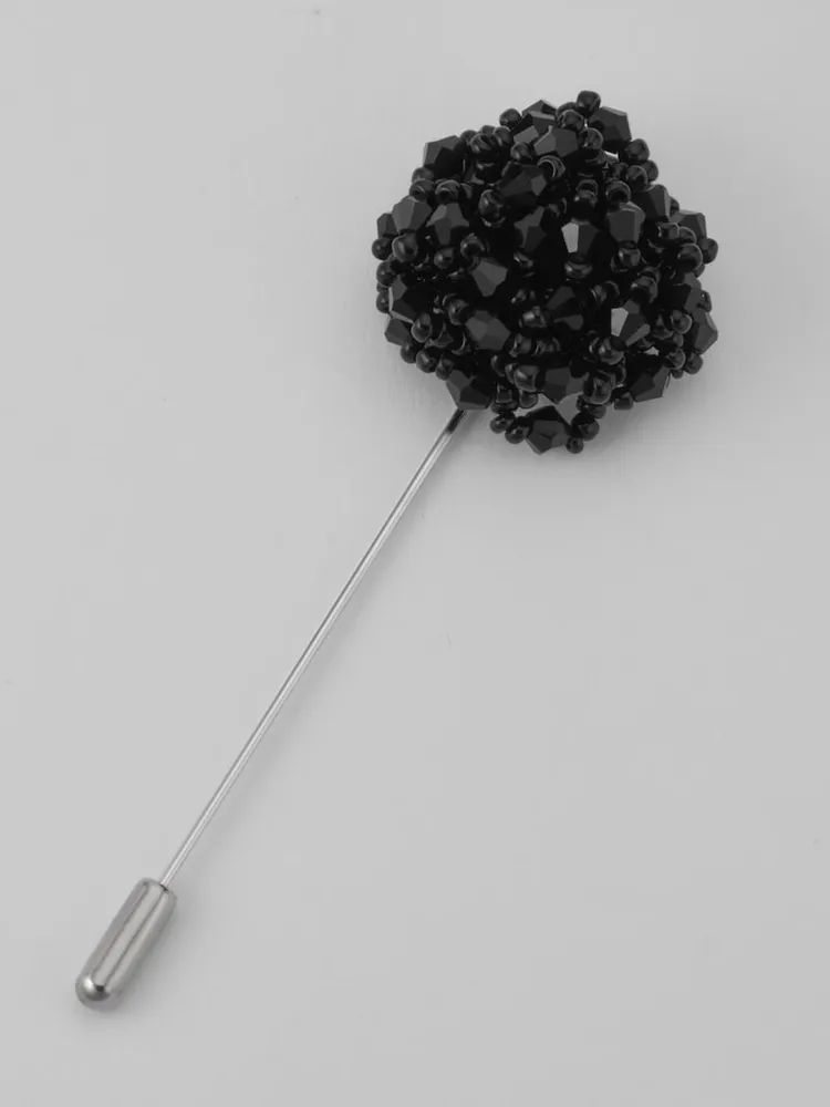 JoS. A. Bank Men's Black Bead Stick Lapel Pin, Metal Silver, One Size