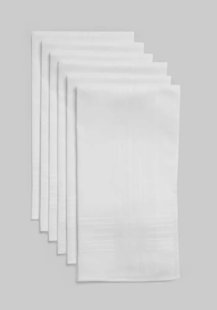 Men's Handkerchief, 6-Pack, White, One Size