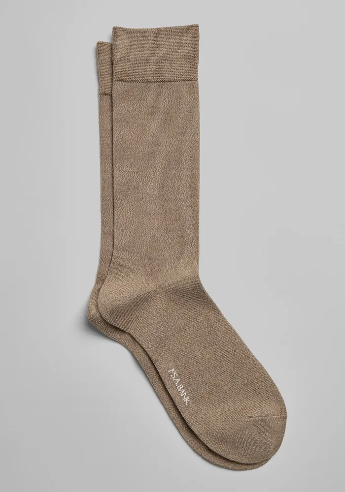 Men's Supersoft Marled Socks, Tan, Mid Calf