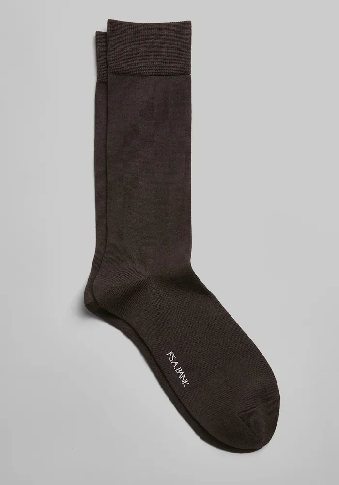 Men's Supersoft Marled Socks, Brown, Mid Calf