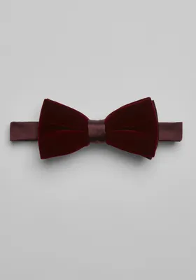 JoS. A. Bank Men's Solid Pre-Tied Bow Tie, Burgundy, One Size