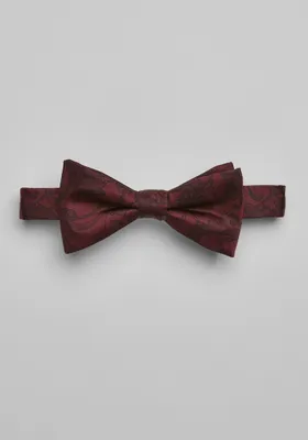 JoS. A. Bank Men's Stylized Floral Pre-Tied Bow Tie, Burgundy, One Size