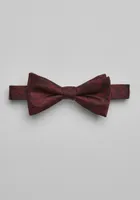 Men's Stylized Floral Pre-Tied Bow Tie, Burgundy, One Size