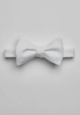 JoS. A. Bank Men's Solid Self-Tie Bow Tie, White, One Size