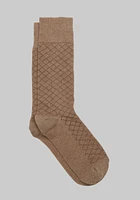 Men's Large Grid Socks - King Size, Tan Heather, Mid Calf King