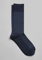 Men's Patterned Dress Socks, Navy, Mid Calf