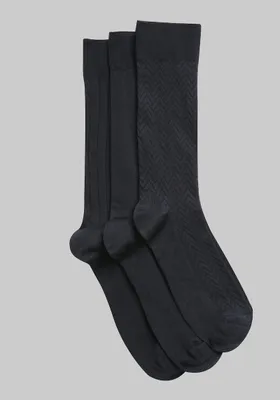 JoS. A. Bank Men's Microfiber Socks, 3-Pack, Navy, Mid Calf