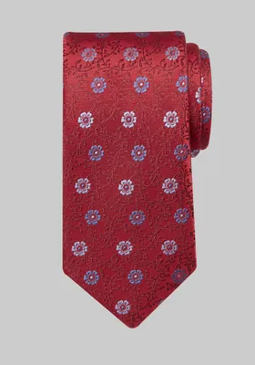 JoS. A. Bank Men's Reserve Collection Floral and Vine Tie, Red, One Size
