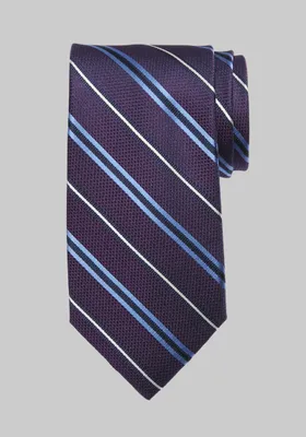 JoS. A. Bank Men's Reserve Collection Pebbled Stripe Tie, Purple, One Size
