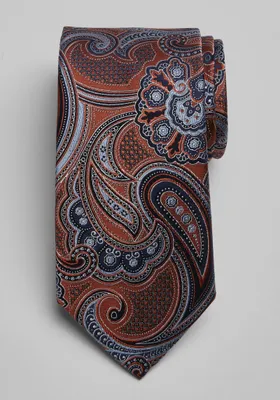 Men's Reserve Collection Paisley Tie, Orange, One Size