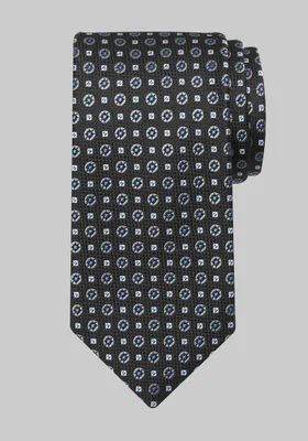 JoS. A. Bank Men's Reserve Collection Mini Medallion Tie, Black, One Size