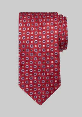 JoS. A. Bank Men's Reserve Collection Mini Medallion Tie, Red, One Size