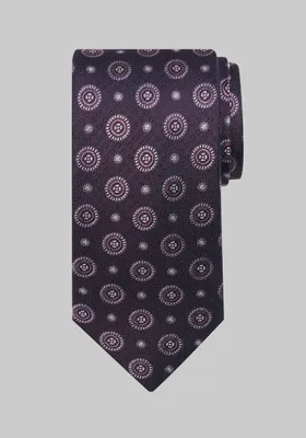 JoS. A. Bank Men's Reserve Collection Textured Medallion Tie, Berry, One Size