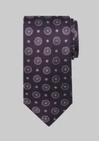Men's Reserve Collection Textured Medallion Tie, Berry, One Size
