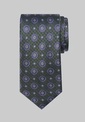 Men's Reserve Collection Textured Medallion Tie, Green, One Size