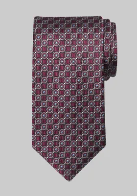 JoS. A. Bank Men's Reserve Collection Small Medallion Tie, Berry, One Size