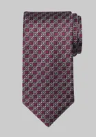 Men's Reserve Collection Small Medallion Tie, Berry, One Size