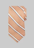 Men's Reserve Collection Linen-Silk Stripe Tie, Orange, One Size