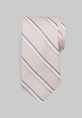 JoS. A. Bank Men's Reserve Collection Linen-Silk Stripe Tie, Pink, One Size