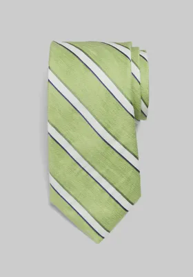 Men's Reserve Collection Linen-Silk Stripe Tie, Light Green, One Size