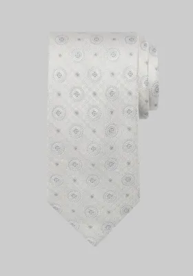 JoS. A. Bank Men's Reserve Collection Textured Medallion Tie, White, One Size