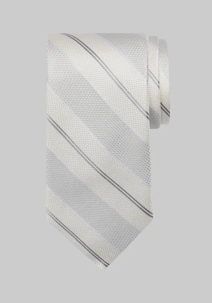 Men's Reserve Collection Fancy Tonal Stripe Tie, White, One Size