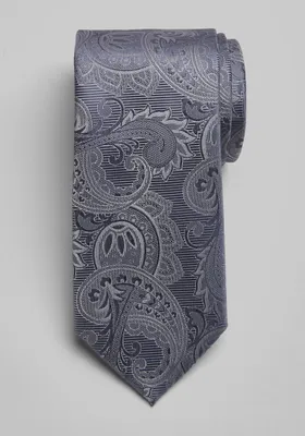 Men's Fancy Tonal Paisley Tie, Cambridge Grey, One Size