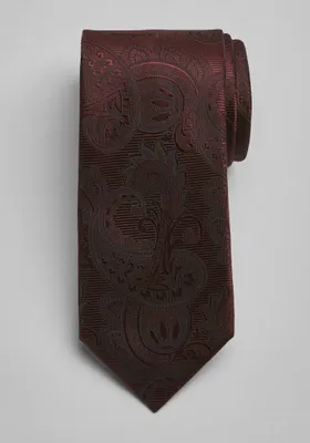 JoS. A. Bank Men's Fancy Tonal Paisley Tie, Burgundy, One Size