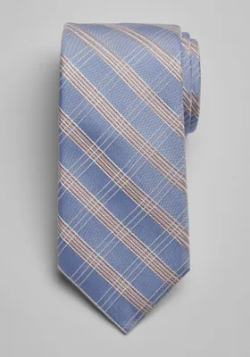 JoS. A. Bank Men's Soft Grid Tie, Blue, One Size