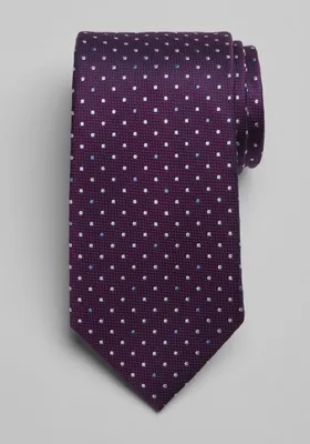 JoS. A. Bank Men's Traveler Collection Two-Color Dot Tie, Purple, One Size