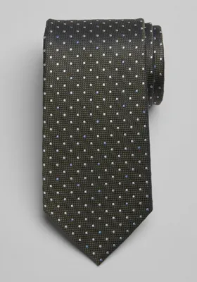 Men's Traveler Collection Two-Color Dot Tie, Olive, One Size