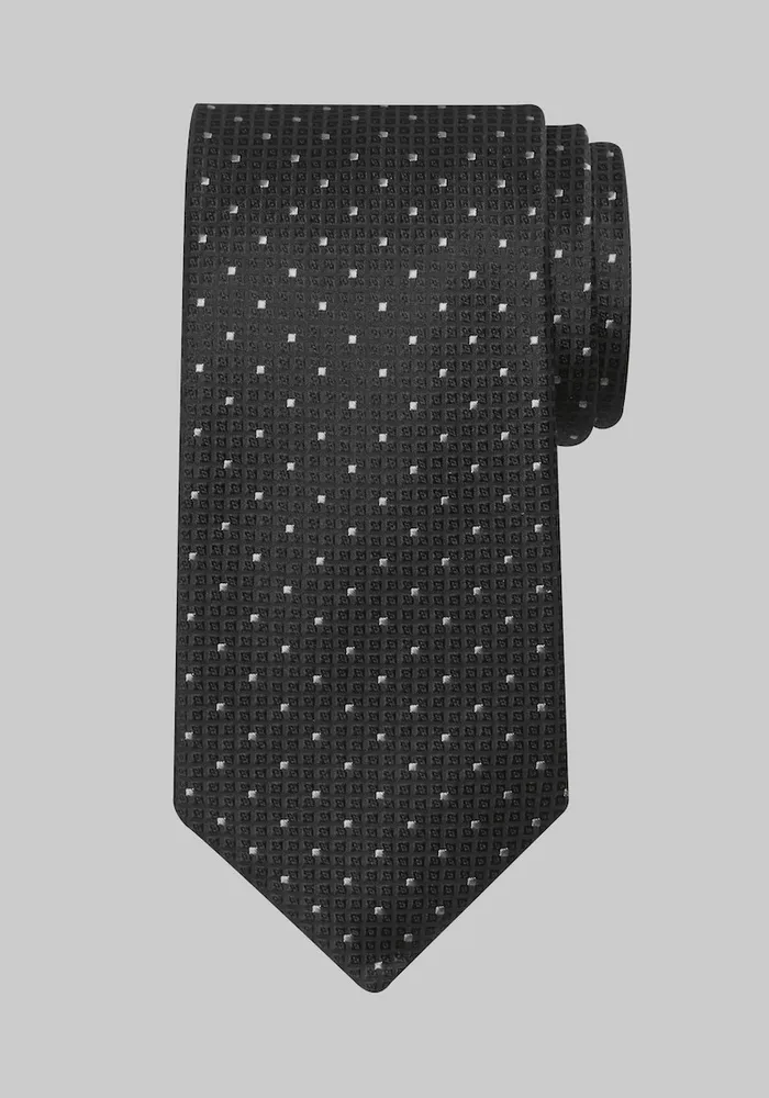 JoS. A. Bank Men's Traveler Collection Textured Dot Tie, Black, One Size