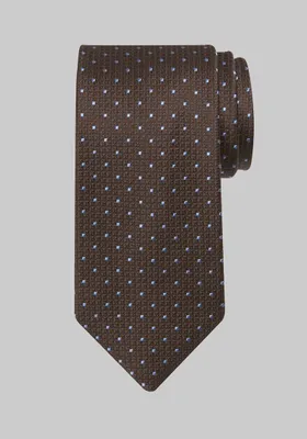 Men's Traveler Collection Textured Dot Tie, Brown, One Size