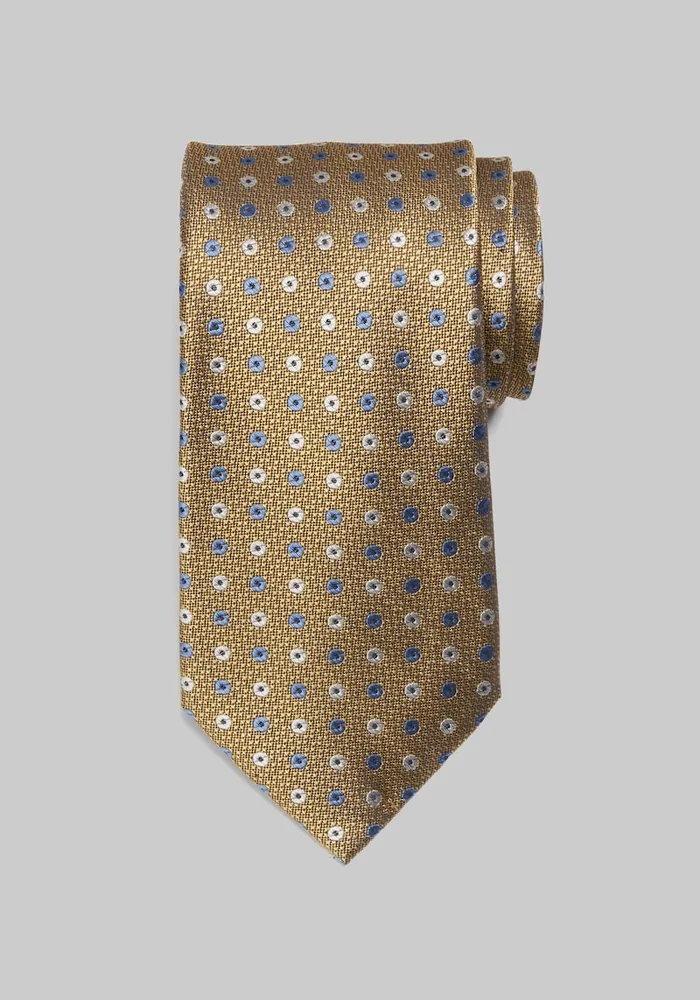 JoS. A. Bank Men's Traveler Collection Double Dot Tie, Yellow, One Size
