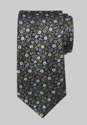 Men's Traveler Collection Tossed Floral Tie, Black, One Size