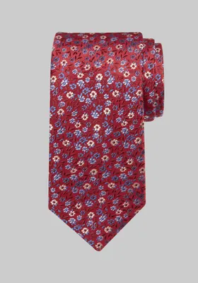 JoS. A. Bank Men's Traveler Collection Tossed Floral Tie, Red